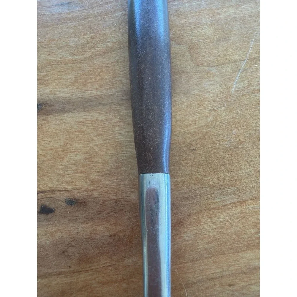 American Tempo Mid-Century Modern Stainless Serving Spoon with Wood Handle, Japa
